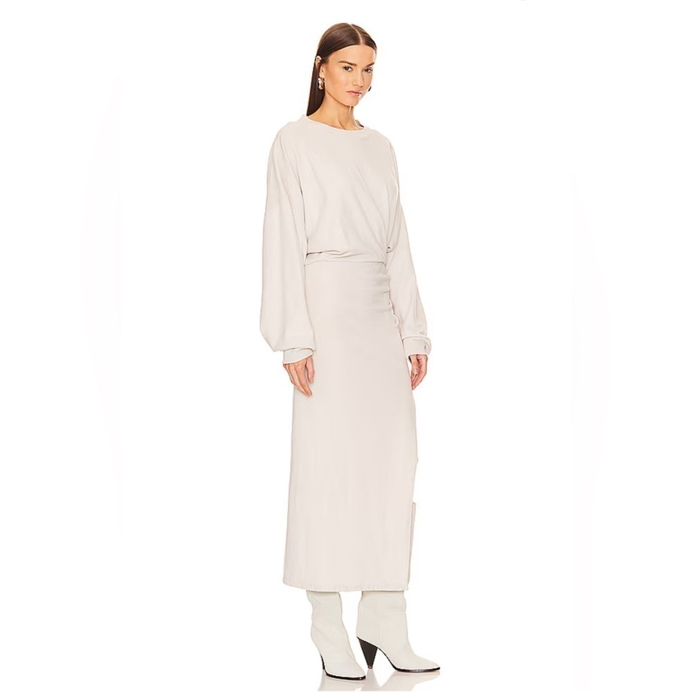 MARANT ÉTOILE Mafalda Salomon Long Sleeve Cotton Fleece Midi Dress 38 NWT 550$ - Picture 3 of 14